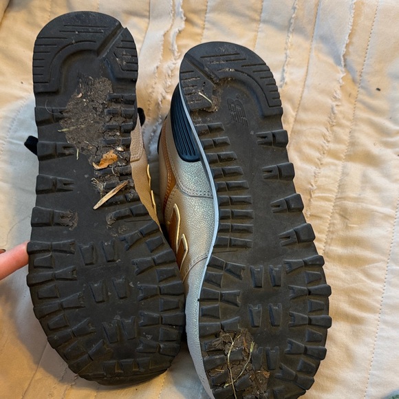 New Balance  Gold Rose gold Black 574 Sneakers - Picture 4 of 6